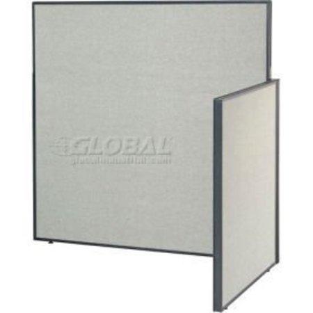 GLOBAL EQUIPMENT Interion    Pre-Configured Office Cubicle - 5'W x 4'D x 60"H - Add-On Kit - Gray 240316GY